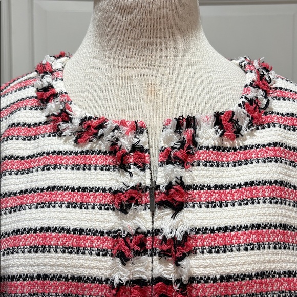 Talbots sz 16W cream, pink, & black blazer - Picture 2 of 8